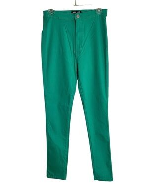 JC & JQ Skinny Pants in Emerald Green Size XL retro funky neon chic